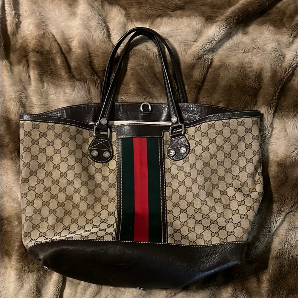 Gucci Black and Brown Men's Tote Bag